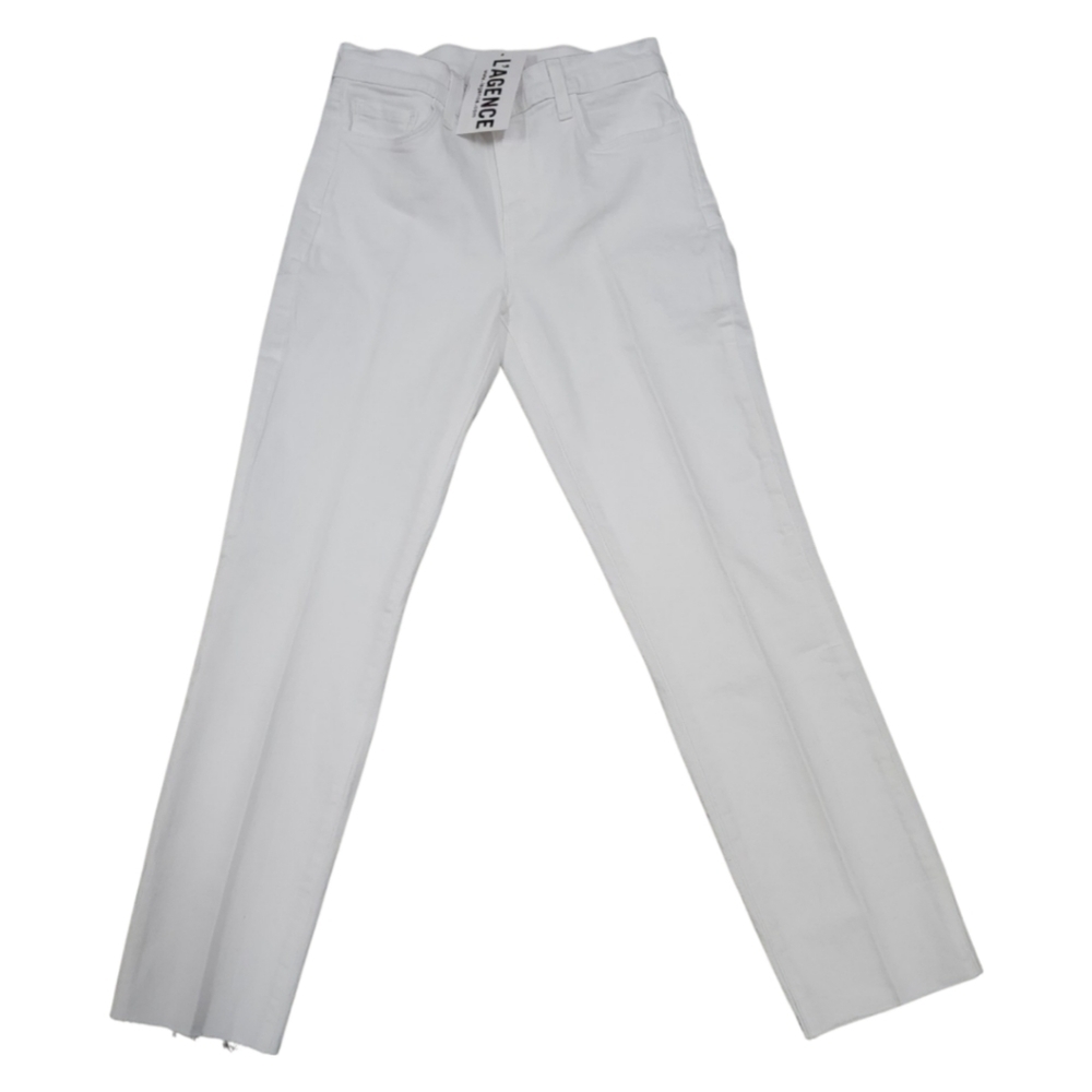 L'agence Raw Hem White Jeans Size 25 Nwt